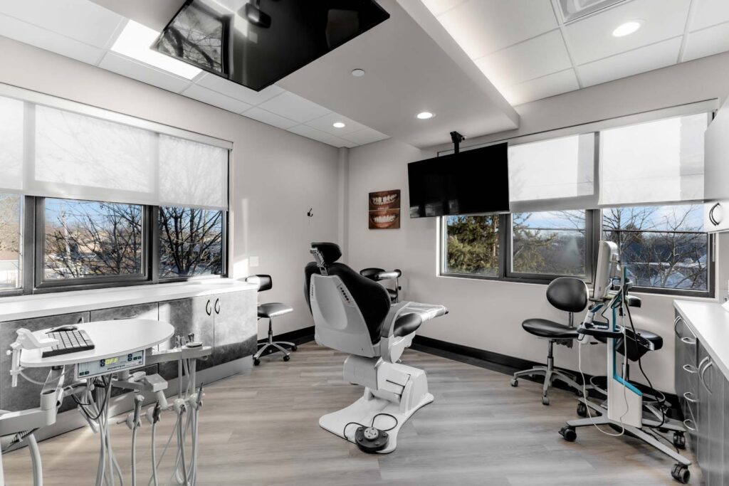 Patient exam room at Amazing Smiles, where preventative dental care is performed as one of the many dental services available.